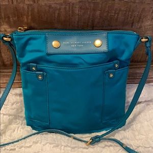 Marc Jacobs teal nylon and leather crossbody